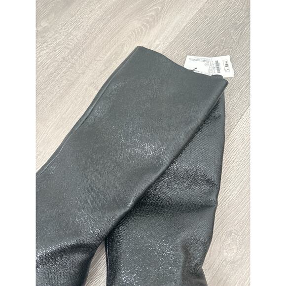 NWT Zara Shiny Black Knee High Kitten Boots Size 7.5 Holiday Party - Picture 4 of 8